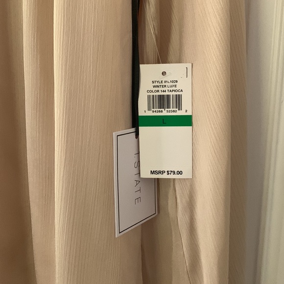 One State Semi-Sheer Gold/Cream Blouse - Picture 4 of 5